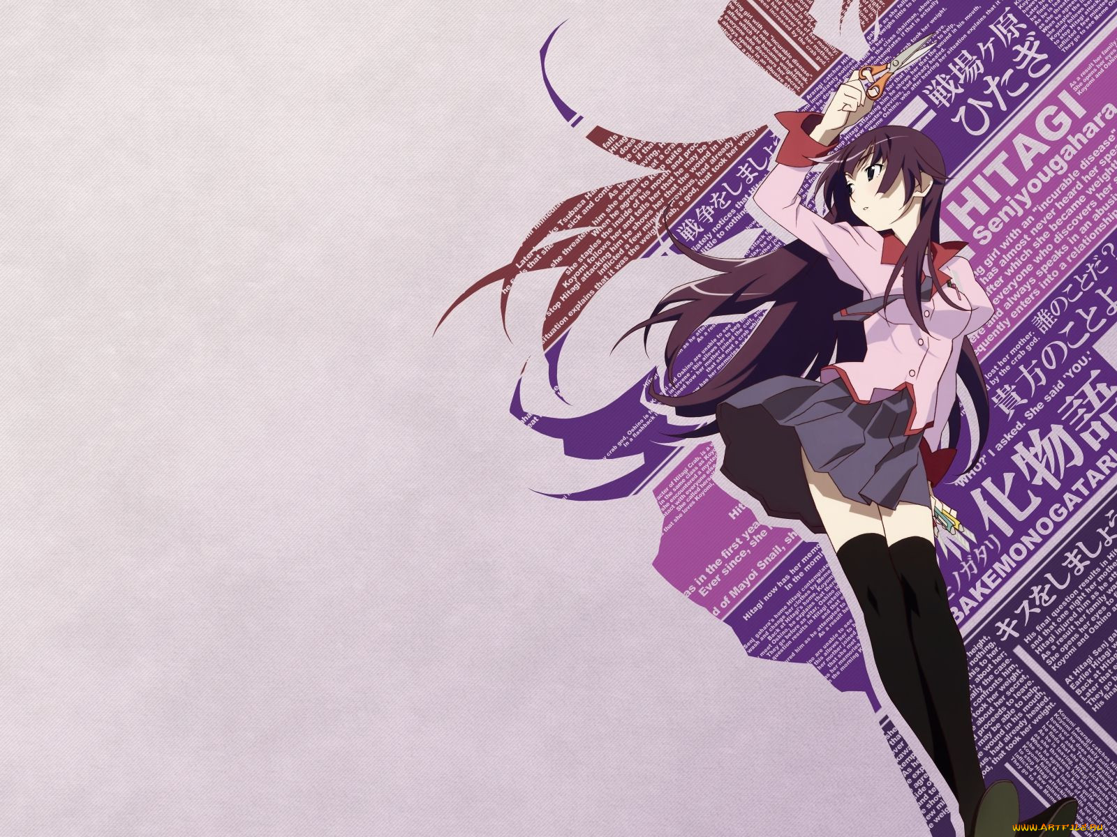 , bakemonogatari, senjougahara hitagi, , , 